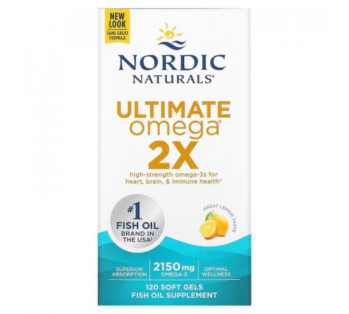 Рибʼячий жир Nordic Naturals Ultimate Omega 2X 2150 мг 120 гел капс
