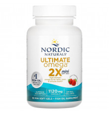 Риб'ячий жир міні Nordic Naturals Ultimate Omega 2X 1120 мг 60 міні гел капс полуниця