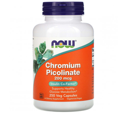 Хром піколінат Now Foods Chromium Picolinate 200 мкг 250 капс