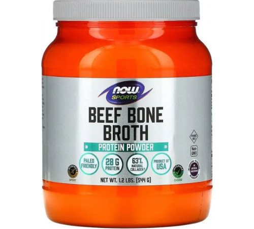 Протеин із яловичого бульйону Now Foods Sports Beef Bone Broth 544 г