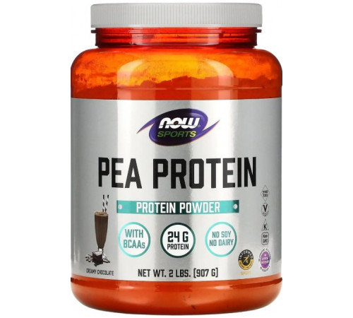 Гороховий протеїн Now Foods Sports Pea Protein вершковий шоколад 907г