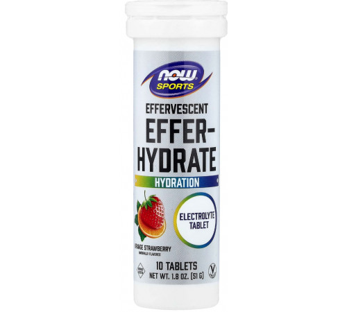 Электролиты Now Foods Sports Effer-Hydrate 10 таб клубника-апельсин