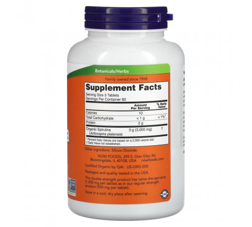 Спіруліна NOW Foods Spirulina 1000 мг 240 таб