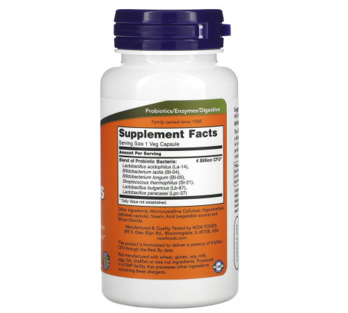 Пробіотики Now Foods 4x6 Acidophilus 120 рос капс