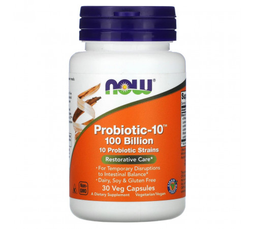 Пробиотики-10 Now Foods Probiotic-10 100 млрд 30 рос капс
