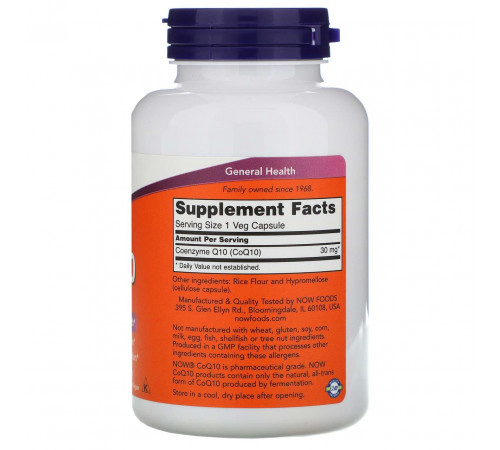 Коензим Q10  Now Foods CoQ10 30 мг 240 вегетаріанських капсул