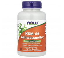 Ашваганда, KSM-66 Ashwagandha, NOW Foods, 90 вегетаріанських капсул