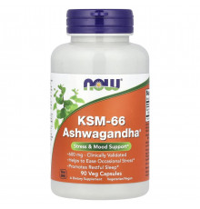 Ашваганда, KSM-66 Ashwagandha, NOW Foods, 90 вегетаріанських капсул