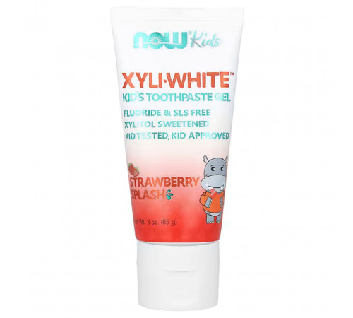 Зубная паста дитячий Now Foods Solutions Toothpaste Gel 85 г полуниця