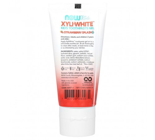 Зубная паста дитячий Now Foods Solutions Toothpaste Gel 85 г полуниця