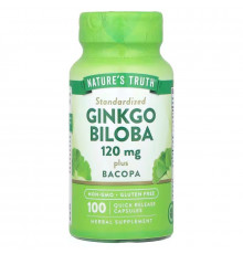 Гінкго білоба плюс бакопа Nature's Truth Ginkgo Biloba Plus Bacopa 120 мг 100 капс