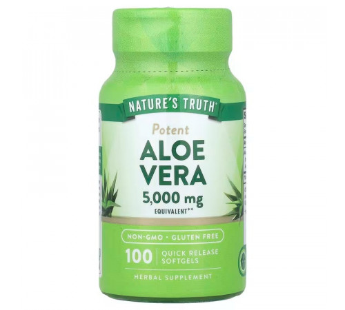 Алое Вера Nature's Truth Aloe Vera Potent 5000 мг 100 гел капс