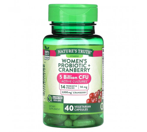 Пробіотики для жінок з журавлиною Nature's Truth Women's Probiotic + Cranberry 40 касп