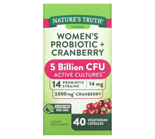Пробіотики для жінок з журавлиною Nature's Truth Women's Probiotic + Cranberry 40 касп
