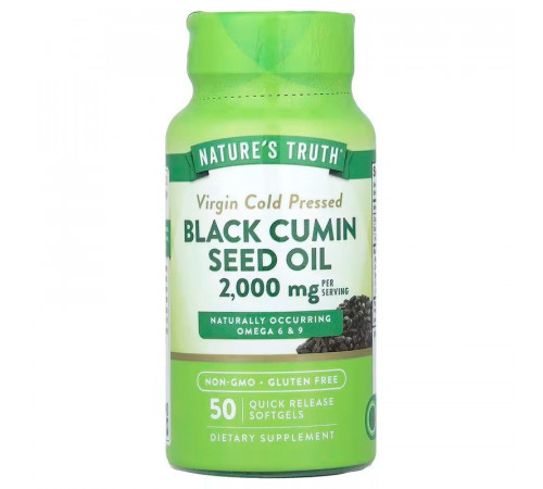 Олія насіння чорного кмину Nature's Truth Black Cumin Seed Oil 2000 мг 50 капс