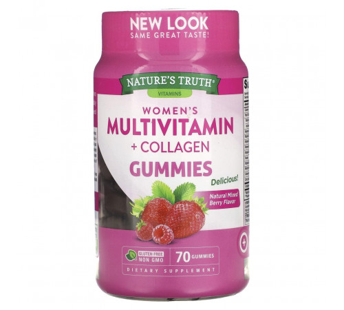 Мультивітаміни для жінок з колагеном Nature's Truth Women's Multivitmain + Collagen 70 жувальних цукерок ягоди