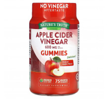 Яблочный уксус Nature's Truth Apple Cider Vinegar 600 мг 75 жевательных конфет вишня