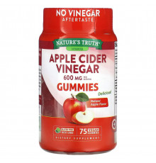 Яблучний оцет Nature's Truth Apple Cider Vinegar 600 мг 75 жувальних цукерок вишня