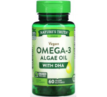 Омега-3 з олії з водоростей з ДГК  Nature's Truth Vegan Omega-3 Algae Oil 60 вег гел капс