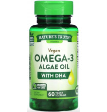 Омега-3 з олії з водоростей з ДГК  Nature's Truth Vegan Omega-3 Algae Oil 60 вег гел капс