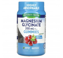 Магній гліцинат, Magnesium Glycinate Gummies, Nature's Truth, смак винограду, 200 мг, 60 веганських жувальних цукерок (100 мг на