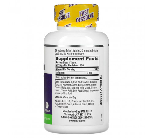 Мелатонін Natrol Melatonin 10 мг 100 таб цитрус