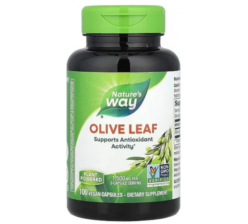 Листя оливи Nature's Way Olive Leaf 1500 мг 100 вег капс