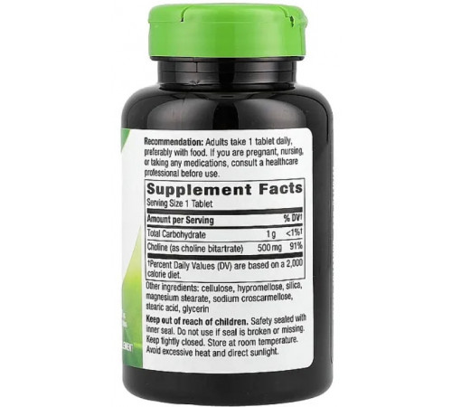 Холін Nature's Way Choline 500 мг 100 таб
