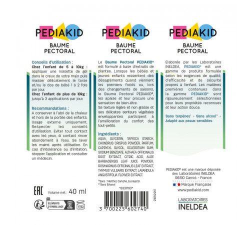 Бальзам против простуды Pediakid Baume Pectoral 40 мл