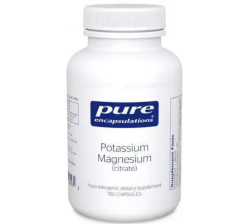 Калій і Магній (цитрат) Pure Encapsulations Potassium Magnesium (citrate) 180 капс