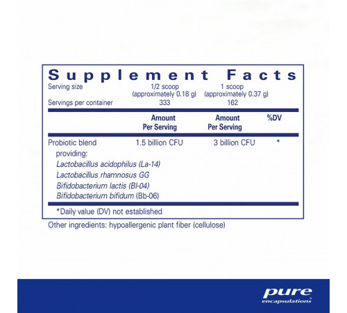 Пробіотик для травлення Pure Encapsulations Probiotic 123 60 гр.