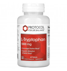 L-триптофан Protocol for Life Balance L-Tryptophan 1000 мг 60 таб