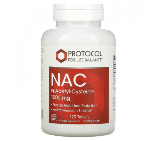 N-ацетилцистеин Protocol for Life Balance NAC 1000 мг 120 таб