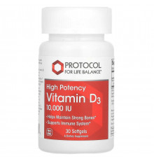 Вітамін D3 Protocol for Life Balance Vitamin D3 10 000 МО 30 гел капс