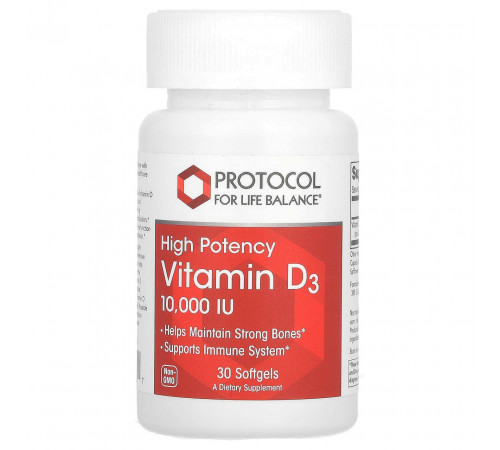 Вітамін D3 Protocol for Life Balance Vitamin D3 10 000 МО 30 гел капс