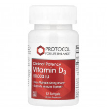 Вітамін D3 Protocol for Life Balance Vitamin D3 50 000 МО 12 гел капс