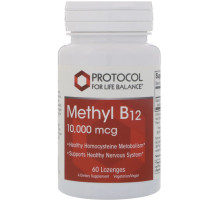 Вітамін В-12 метилкобаламін Protocol for Life Balance Methyl B-12 10000 мкг 60 льод
