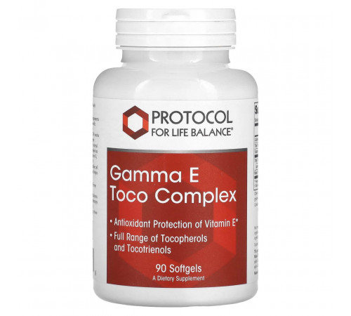 Витамин Е Protocol for Life Balance Gamma E Toco Complex 90 гл капс