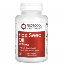 Олія насіння льону Protocol for Life Balance Flax Seed Oil 1000 мг 120 гел капс