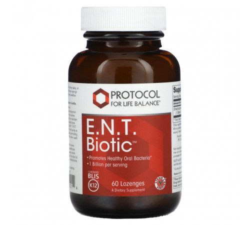 Пробиотик Protocol for Life Balance ENT Biotic 1 млрд 60 леденцов