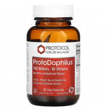 Пробіотики дофілус Protocol for Life Balance ProtoDophilus 100 млрд КУО 10 штамів 30 вег капс