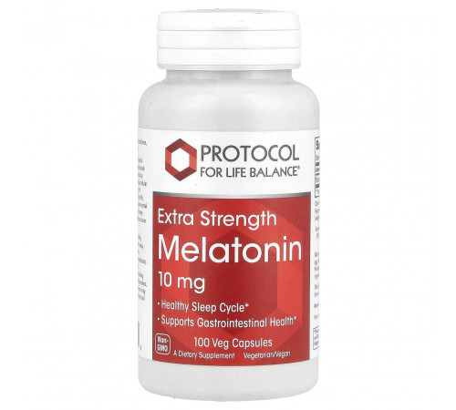 Мелатонін Protocol for Life Balance Melatonin 10 мг 100 рос капс