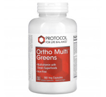 Мультивитамины и Суперфуд, Ortho Multi Greens, Protocol for Life Balance, 180 растительных капсул