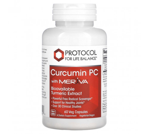 Фітосоми куркуміну Protocol for Life Balance Curcumin PC With Meriva 500 мг 60 вег капс