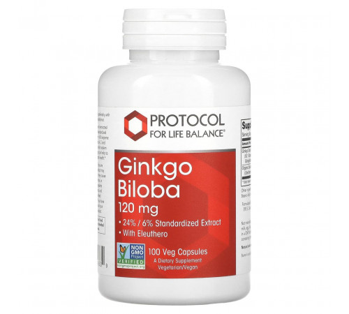 Гінкго Білоба Protocol for Life Balance Ginkgo Biloba 120 мг 100 капс