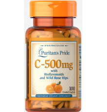 Вітамін С з біофлавоноїдами Puritanʼs Pride  Vitamin C 500 мг 100 каплет