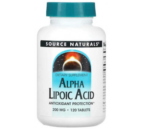 Альфа-липоевая кислота Source Naturals Alpha Lipoic Acid 200 мг 120 таб