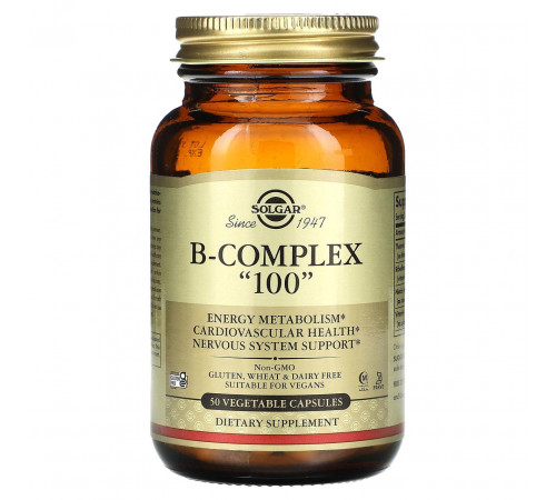 Витамины В-100 Solgar B-Complex "100" 50 вес капс