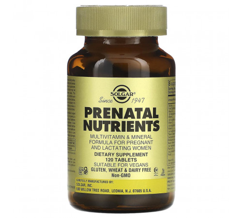 Вітаміни та мінерали для вагітних Solgar Prenatal Multivitamin & Mineral 120 таб