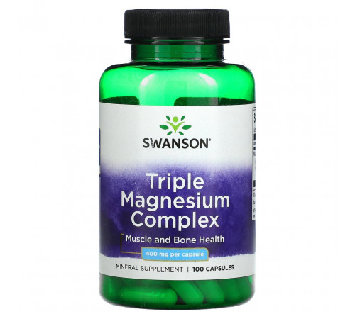 Комплекс магнію Swanson Triple Magnesium Complex 400 мг 100 капс